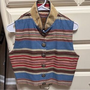 NWOT DoubleD Ranch Blue and Red Western Striped Vest
